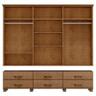 Guarda-roupa Bipartido 6 Portas 6 Gavetas 100% Madeira Maciça