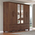 Guarda-roupa Bipartido 6 Portas 6 Gavetas 100% Madeira Maciça