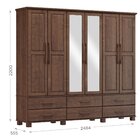 Guarda-roupa Bipartido 6 Portas 6 Gavetas 100% Madeira Maciça