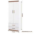 Guarda Roupa Branco Amadeirado Infantil 2 Portas 2 Gavetas Ca