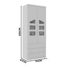 Guarda Roupa Branco Infantil 2 Portas 3 Gavetas Elias Shop Jm