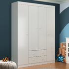 Guarda Roupa Branco Infantil 4 Portas 2 Gavetas 100% Mdf Edua