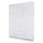 Guarda Roupa Branco Infantil 4 Portas 2 Gavetas 100% Mdf Edua