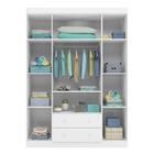 Guarda Roupa Branco Infantil 4 Portas 2 Gavetas 100% Mdf Edua
