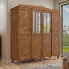 Guarda-roupa Brasil 4 Portas 3 Gavetas Com Espelho Imbuia