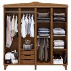 Guarda-roupa Brasil 4 Portas 3 Gavetas Com Espelho Imbuia