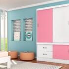 Guarda Roupa Brindisi Branco/rosa/branco