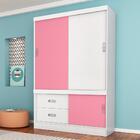 Guarda Roupa Brindisi Branco/rosa/branco