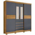 Guarda Roupa Bruna 4 Portas Freijó Cinza Bnn Decor