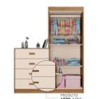 Guarda-roupa C/ Cômoda Infantil 2 Portas 4 Gavetas 100% Mdf N