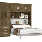 Guarda Roupa Cabeceira Casal Cancun com Baú Jequitibá e Avelã