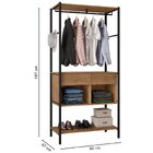 Guarda-roupa Cabideiro 2 Gavetas Nichos Prateleiras Aço Carbo