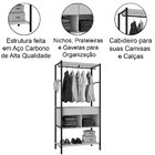 Guarda-roupa Cabideiro 2 Gavetas Nichos Prateleiras Aço Carbo