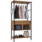 Guarda-roupa Cabideiro 2 Gavetas Nichos Prateleiras Aço Carbo