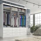 Guarda Roupa Cairo 3 Portas 9 Gavetas Com Espelho Branco