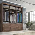 Guarda Roupa Cairo 3 Portas 9 Gavetas Com Espelho Chocolate