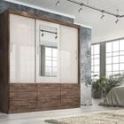 Guarda Roupa Cairo 3 Portas 9 Gavetas Com Espelho Chocolate