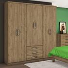 Guarda-roupa Caju 06 Portas 03 Gavetas - Henn - Castanho