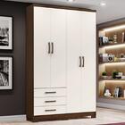 Guarda-roupa Caju 4 Portas E 3 Gavetas - Castanho/off White