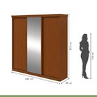 Guarda-roupa Caleb 246cm 3 Portas 2 Gavetas 7 Prateleiras 1 P