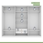 Guarda-roupa Caleb 246cm 3 Portas 2 Gavetas 7 Prateleiras 1 P