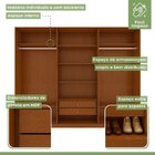 Guarda-roupa Caleb 246cm 3 Portas 2 Gavetas 7 Prateleiras Fra