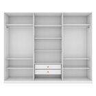 Guarda-roupa Caleb 246cm 3 Portas 2 Gavetas 9 Prateleiras Bra
