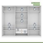 Guarda-roupa Caleb 246cm 3 Portas 2 Gavetas 9 Prateleiras Bra