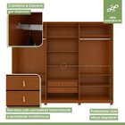 Guarda-roupa Caleb 246cm 3 Portas 2 Gavetas 9 Prateleiras Com