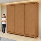 Guarda-roupa Caleb 246cm 3 Portas 2 Gavetas 9 Prateleiras Com