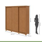 Guarda-roupa Caleb 246cm 3 Portas 2 Gavetas 9 Prateleiras Com