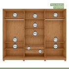 Guarda-roupa Caleb 246cm 3 Portas 2 Gavetas 9 Prateleiras Com