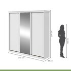 Guarda-roupa Caleb 246cm 3 Portas 3 Gavetas 7 Prateleiras 1 P