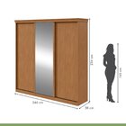 Guarda-roupa Caleb 246cm 3 Portas 3 Gavetas 7 Prateleiras 1 P