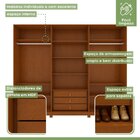Guarda-roupa Caleb 246cm 3 Portas 3 Gavetas 9 Prateleiras Com