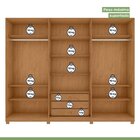 Guarda-roupa Caleb 246cm 3 Portas 3 Gavetas 9 Prateleiras Com