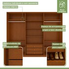 Guarda-roupa Caleb 246cm 3 Portas 3 Gavetas 9 Prateleiras Fra
