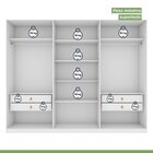 Guarda-roupa Caleb 246cm 3 Portas 4 Gavetas 6 Prateleiras Bra