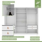 Guarda-roupa Caleb 246cm 3 Portas 4 Gavetas 6 Prateleiras Bra