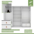 Guarda-roupa Caleb 246cm 3 Portas 4 Gavetas 8 Prateleiras 1 P