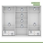 Guarda-roupa Caleb 246cm 3 Portas 4 Gavetas 8 Prateleiras 1 P