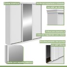 Guarda-roupa Caleb 246cm 3 Portas 6 Gavetas 5 Prateleiras 1 P