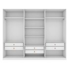 Guarda-roupa Caleb 246cm 3 Portas 6 Gavetas 5 Prateleiras 1 P
