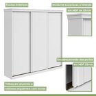 Guarda-roupa Caleb 246cm 3 Portas 6 Gavetas 5 Prateleiras Bra