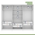 Guarda-roupa Caleb 246cm 3 Portas 6 Gavetas 5 Prateleiras Com