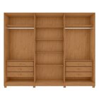 Guarda-roupa Caleb 246cm 3 Portas 6 Gavetas 6 Prateleiras 1 P