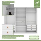 Guarda-roupa Caleb 246cm 3 Portas 6 Gavetas 6 Prateleiras Bra