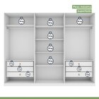 Guarda-roupa Caleb 246cm 3 Portas 6 Gavetas 6 Prateleiras Bra