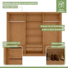 Guarda-roupa Caleb 276cm 3 Portas 2 Gavetas 7 Prateleiras Ame