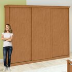 Guarda-roupa Caleb 276cm 3 Portas 2 Gavetas 7 Prateleiras Ame